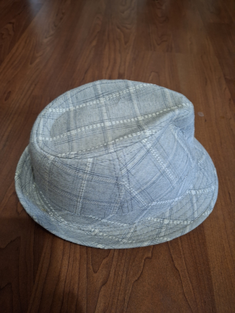 Light Blue Plaid Bucket Hat - Unbranded